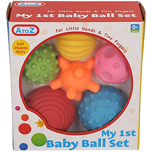 A to Z My First Baby Multi Textured Sensory Soft Ball Set of 6 Balls 